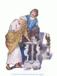 Timon bade the kind hearted steward take comfort (Timon of Athens), de Tales from Shakespeare pub. by Ward Lock & Co Ltd