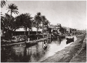 Ashar Creek que conduz ao Shatt al-Arab, Basra, Iraque, 1925.