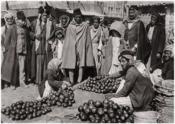 Mercado de frutas em Bagdá, Iraque, 1925