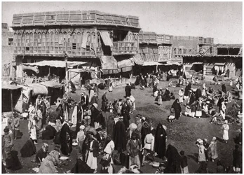O mercado de Dijaj Mercado, Basra, no Iraque, em 1925.