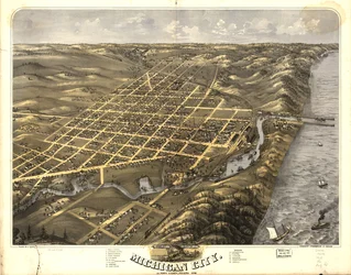 Vista panorâmica da cidade de Michigan, Condado de La Porte, Indiana