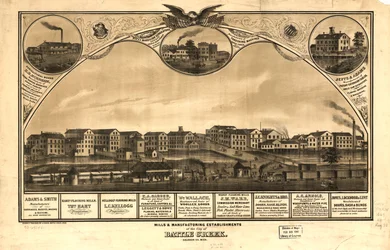 Moinhos e estabelecimentos de fabrico da cidade de Battle Creek, Calhoun Co., Mich. LOC 73693421