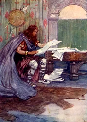 Alfred encontrou muito prazer em ler, século IX, 1905.