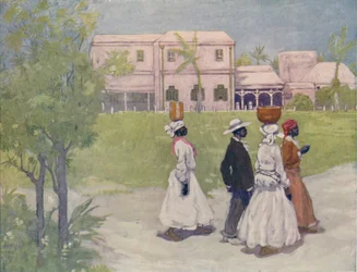 Pessoas negras a caminho do trabalho, Barbados, 1916