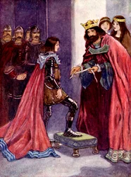 O Rei fez do Príncipe Negro cavaleiro da Ordem da Jarreteira, 1348, 1905