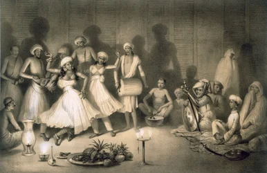 Dança de Nautch Girls, pub. 1858.