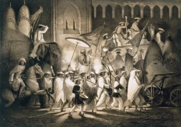 Delhi: Cortege e Comitiva do Grande Moghul, pub. 1858.