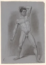 Nu masculino em pé, visto de frente