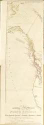 Um mapa que mostra todas as novas descobertas nas partes interiores da América do Norte