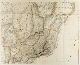 Esboços das divisões físicas e políticas da América do Sul