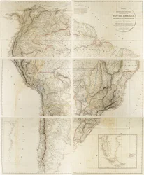 Esboços das divisões físicas e políticas da América do Sul