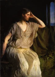 Mulher, grecian, vestido, c.1894