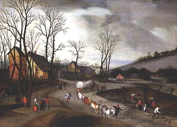 Paisagem de Inverno com a Polinização dos Camponeses