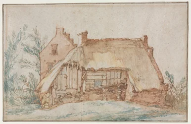 Camponeses Cottage reto, c. 1600