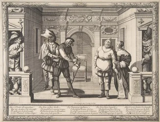 Atores no Hotel de Bourgogne, ca. 1633-34.
