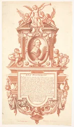 Epitáfio e retrato de Jacques Callot, 1635-36.