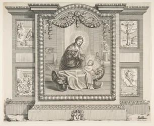 A Natividade com cenas da Anunciação, A adoração dos pastores, A Cruci ..., 1620-76.