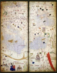 Atlas Catalão, folhas 7 e 8, 1375