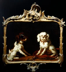 Dois cães de estimação (óleo sobre tela)