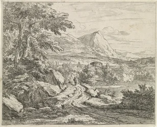 Estrada ao longo das rochas Paisagens (título da série)