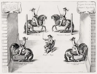 Ilustração de um manual de equitação, gravado por Peeter Clouwet (1629-70), 1658