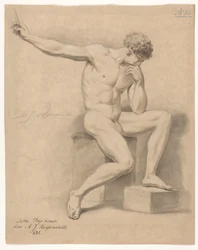 Nu masculino sentado, visto de frente (3º prémio 1805)