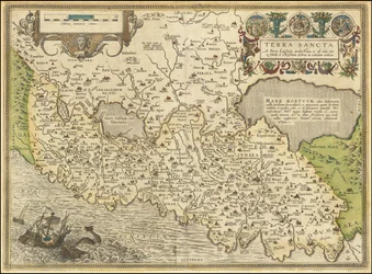 Mapa de 1584 - Terra Sancta, a Petro Laicstain perlustrata, et ab eius ore et schedis a Christiano Schrot in tabulam redacta