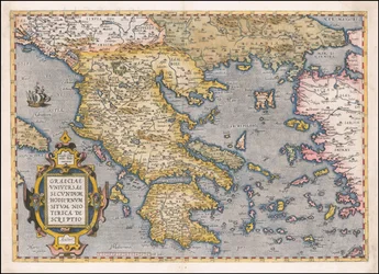 Mapa de 1584 da Grécia e do Mar Egeu, de Abraham Ortelius
