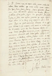 Carta autografada assinada por seu sobrinho, Jacob Cool (Jacobus Colius), Antuérpia, 2 de fevereiro de 1595 (caneta e tinta sobre papel)