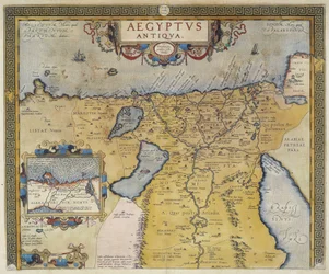 Mapa do Egito Antigo - por Abraham Ortelius, Antuérpia