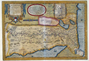Mapa do Egito Antigo - por Abraham Ortelius, Antuérpia