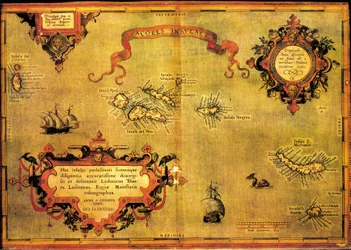 Mapa dos Açores por Abraham Ortelius