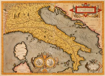 Mapa da Itália por Abraham Ortelius