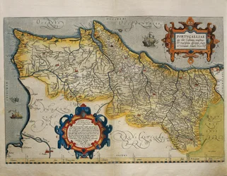 Mapa de Portugal, do Theatrum Orbis Terrarum, de Abraham Ortelius