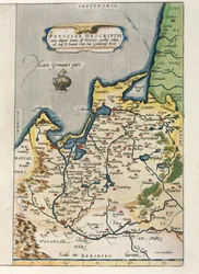Mapa da Prússia, do Theatrum Orbis Terrarum, de Abraham Ortelius