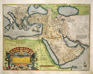 Mapa da Turquia, do Theatrum Orbis Terrarum, de Abraham Ortelius
