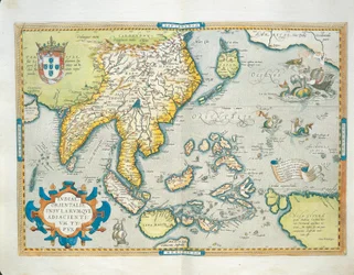 Mapa das Índias, do Theatrum Orbis Terrarum, de Abraham Ortelius