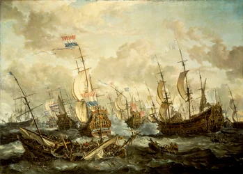 HMS "Royal Prince" e outros navios na Batalha dos Quatro Dias