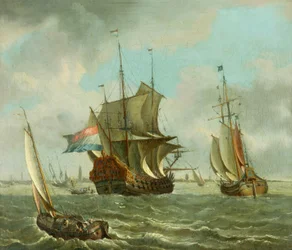 Navegação ao largo de Amesterdão (óleo sobre tela)