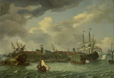 A ilha de Onrust perto de Batavia