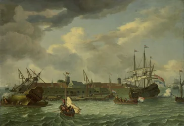 A ilha de Onrust perto de Batavia