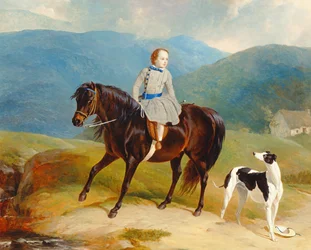 Mestre Edward Coutts Marjoriebanks em seu Pony, c.1851 (óleo sobre tela)