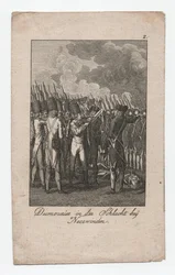 Dumouriez na Batalha de Neerwinden, ca. 1795 (gravura)