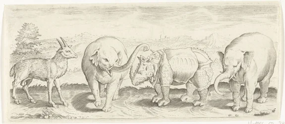 Gazela, elefante e rinoceronte Animais (título da série)