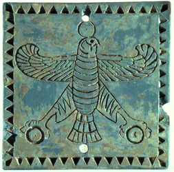 Telha representando uma águia, 500-480 aC (cerâmica vidrada)