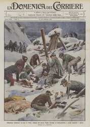 Queda de neve desastrosa abundante na Itália, avalanche que subjuga uma cabana em Tenda