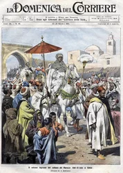 Abd al-Aziz (al-Hasan Mohamed al-Hasani al-Alaoui) entrou em Rabat no Marrocos em outubro de 1907 (Marrakesh