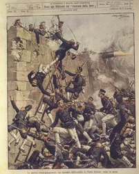 Ilustração da capa do Cerco de Port Arthur na China durante a Guerra Russo-Japonesa de 1904-1905