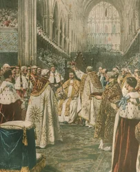 Ilustração de capa da coroação do rei Jorge V; Londres, Inglaterra