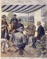 Ilustração da capa das negociações para o tratado de paz durante as Guerras Anglo-Zulu e Anglo-Boer de 1850-1902